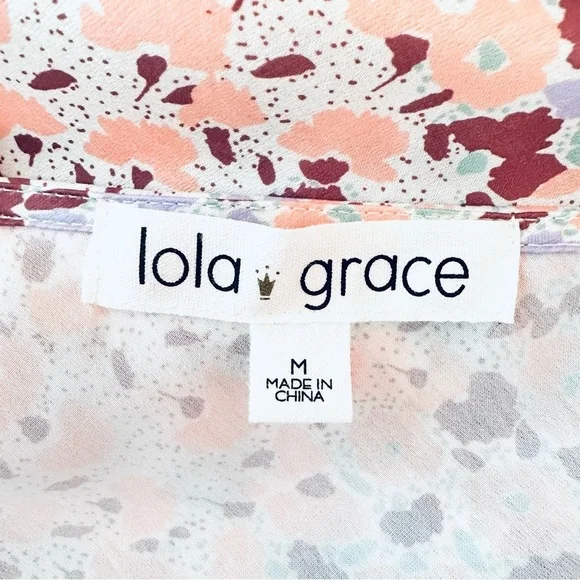 3/$22🩶 Lola Grace Multicolor Floral Sleeveless Satin Dress Sleeveless Cute M - Picture 7 of 9